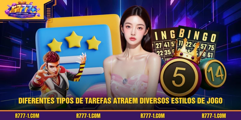 Diferentes tipos de tarefas atraem diversos estilos de jogo